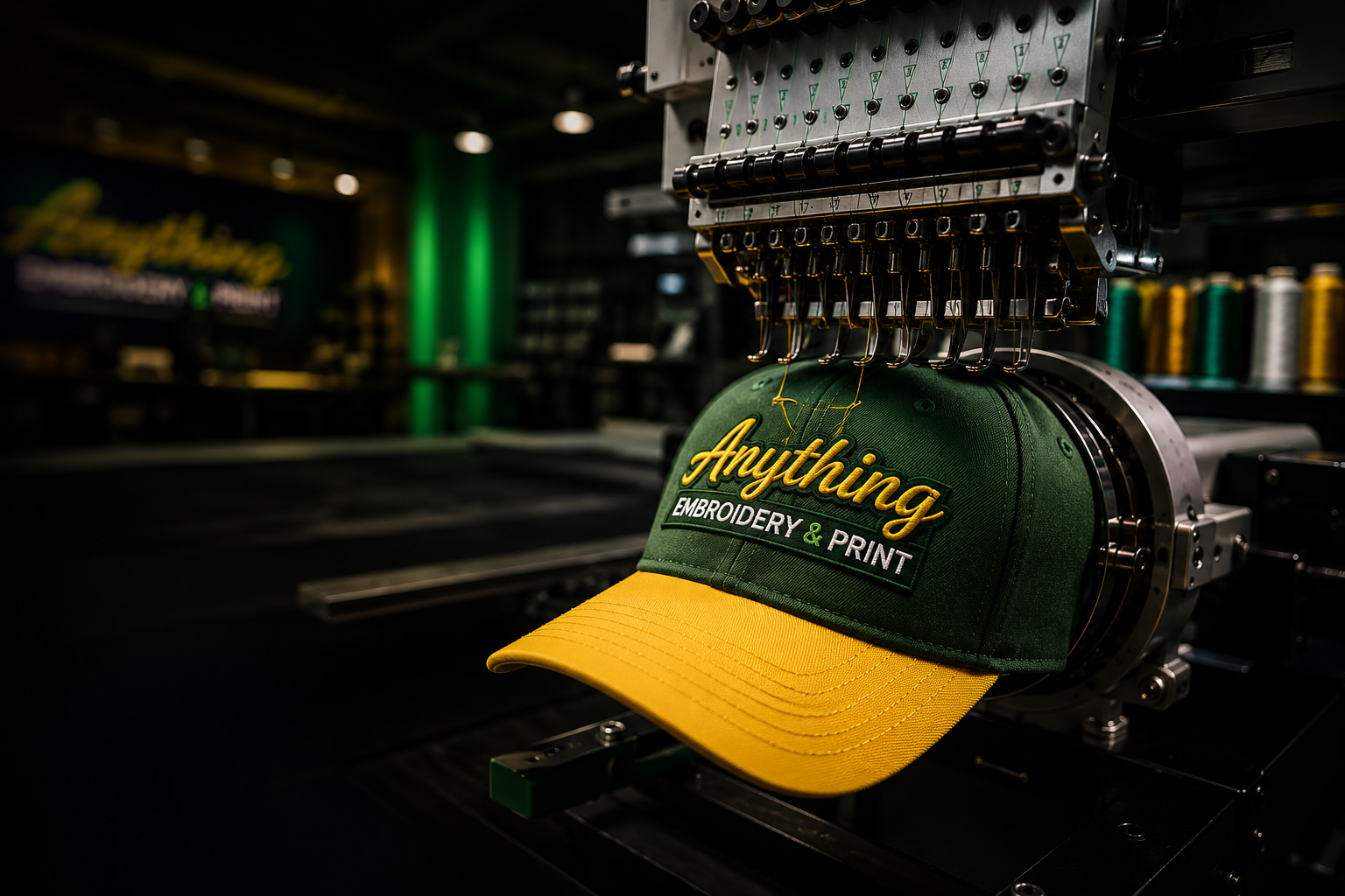 Anything Embroidery and Print apparel, hats, jersey, and patches